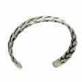 Simple Classic Stainless Steel Braided Cuff Bangle Bracelet